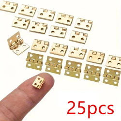 25 piezas de mini bisagras metálicas pequeñas para muebles de gabinete en miniatura de casa a escala 1/12