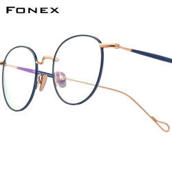 Montura de gafas de titanio FONEX para mujer, diseño de marca, montura de gafas redondas Vintage para hombre, gafas japonesas, gafas ultraligeras 85645