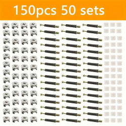 Juego de sujetadores para muebles 3 en 1 de montaje rápido de 150 piezas: herrajes industriales desmontables y con acabado suave