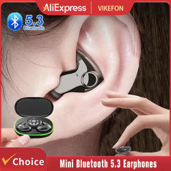 Auriculares inalámbricos TWS Bluetooth 5,3, auriculares invisibles para dormir, auriculares ocultos IPX5, auriculares deportivos con reducción de ruido a prueba de agua