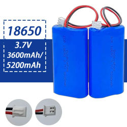 Batería de litio recargable 18650 3,7 V 3600 mAh/5200 mAh, altavoz megáfono, monitores, luces LED, placa de protección + enchufe XH2.54