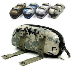 Estuche para gafas de camuflaje, caja con cremallera para deportes al aire libre, estuche para gafas de sol antiestrés grueso, caja de almacenamiento portátil militar para gafas