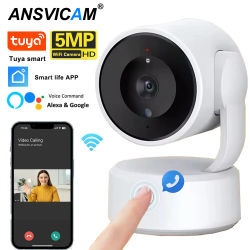 Cámara de 5MP WIFI Tuya conversación bidireccional Monitor de bebé interior 4X Zoom PTZ 360 ° Cámaras de vigilancia compatibles con Alexa Google Smart Life