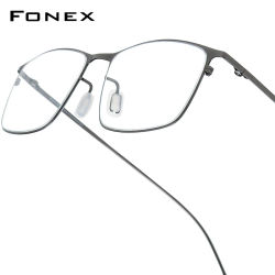 Montura de gafas de aleación FONEX para hombre, monturas de montura completa, gafas cuadradas de alta calidad, gafas coreanas japonesas ultraligeras 8105