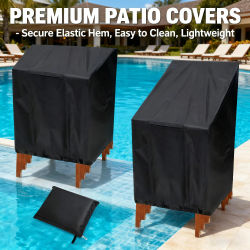 Fundas para sillas de jardín, impermeables, apilables para exteriores, protección para muebles para todo tipo de clima, varios tamaños