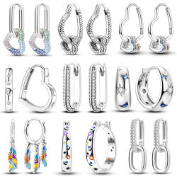 Pendiente de aro de plata 925 para mujer Pendientes Luna sol Pendientes originales joyería de moda
