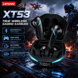 Auriculares Inalámbricos para Juegos Lenovo XT53, Bluetooth 5.3, Baja Latencia, Modo Dual, Auriculares Deportivos Intrauditivos con Micrófono