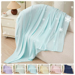 Manta Refrigerante de Seda de Hielo para Verano, Ligera, Transpirable, Multifuncional, en Varios Colores para Hogar y Hotel