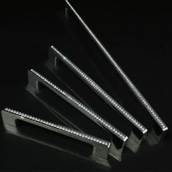 256 288 352mm moda moderna de lujo brillante plata diamante K9 cristal armario cajón muebles manija de Hardware