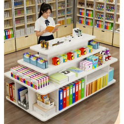 Exhibidor tipo isla, expositor de productos para supermercado, tabaco y alcohol, papelería, estantería de exhibición, tienda para madres y bebés