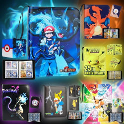 Álbum de Cartas Coleccionables Bandai Pokemon 4 9 Pocket, Carpeta Pokemon Verzamelmap con Capacidad para 400 900 Cartas, Libro de Almacenamiento de Cartas Coleccionables con Cubierta de PU, Regalo