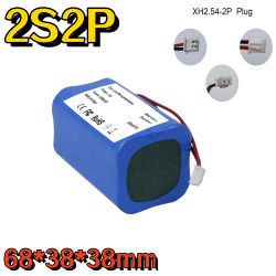 Batería recargable de iones de litio de 7,4 V, 5200 mAh, 2S2P, 18650, para altavoz Bluetooth, pieza de repuesto para monitor de luz solar.