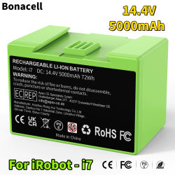 Batería de repuesto de 14,4 V y 5000 mAh para los modelos iRobot Roomba E e I, incluyendo i7+, E5, 7150, 7550, I3, 3150, i3+, 3550, I4, 4150, i4+ y 4624864.