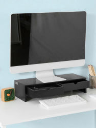 SoBuy BBF02 Soporte para monitor, elevador de monitor con 2 cajones, WDH aprox. 47x11x18cm