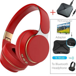 Auriculares inalámbricos para TV con Bluetooth 5,0, adaptador USB, auriculares estéreo, cascos plegables con micrófono para Samsung TV, PC y música