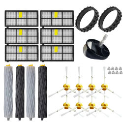 Repuestos para Aspiradora iRobot Roomba Serie 800 900 860 870 880 890 966 980: Cepillo Lateral, Filtro HEPA y Rueda