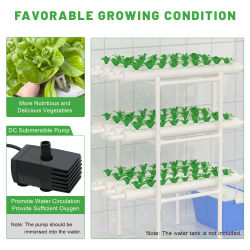Kit de cultivo hidropónico, 108 sitios de plantas, sistema de cultivo hidropónico, sistema Nft sin suelo, macetero vertical de verduras Pvc-u