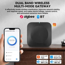 Gateway Tuya Zigbee Bluetooth, Hub WiFi 2.4G/5G, Automatización Local, Alcance de 40m, Funciona con Tuya Smart Life para Control del Hogar Completo