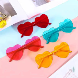 5 uds gafas de sol de corazón de melocotón de gelatina foto de calle femenina Trendsetter gafas de amor foto lindas gafas de sol divertidas