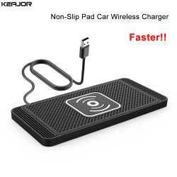 Cargador inalámbrico de coche, almohadilla antideslizante de silicona para iPhone 15, 14, 13, 12, Samsung S24, S23, Xiaomi, almohadilla de carga de inducción rápida para teléfono de coche