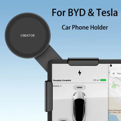 Para Tesla Model 3 X Y S BYD pantalla de Control central soporte de teléfono con riel deslizante soporte magnético de teléfono de coche para iPhone 15 14 13 12