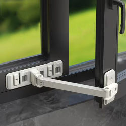 Cerradura de seguridad para ventana del hogar, protección de seguridad para bebés, cerraduras de soporte de límite de puerta corredera, hebilla de ventana ajustable antiapertura y caída