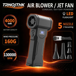 Mini Turbo Ventilador 2 en 1: Soplador y Aspirador Inalámbrico, 130000 RPM, 4 Velocidades, Pantalla LED, Carga Tipo C, Batería 4000mAh – Limpieza de PC/Coche/Hogar