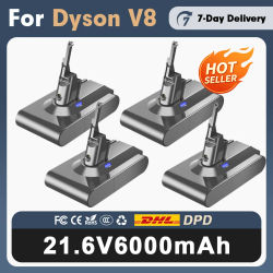 Batería de Repuesto de 6000 mAh para Dyson V8, Batería de Repuesto para Aspiradora Inalámbrica Absolute V8, Animal SV10 SV25, Herramientas Eléctricas Inalámbricas