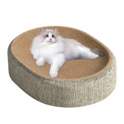 Tablero rascador para gatos 2 en 1, protección de muebles, garra de molienda, juguetes, tejido de Sisal ovalado, nido para gatos resistente al desgaste, accesorios para gatos