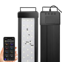 Luz inteligente para pecera RGB con Control por aplicación Bluetooth, luces regulables de espectro completo para pecera y accesorios para acuarios
