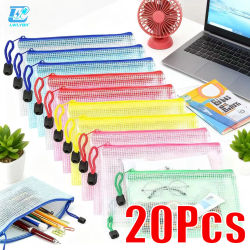 Bolsa para documentos con cremallera, carpetas de plástico A4/A5, transparente, impermeable, bolsa de almacenamiento para organizar archivos, suministros de papelería para escuela y oficina
