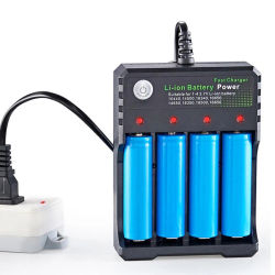 Cargador 18650 de 4 ranuras, batería de iones de litio de 3,7 V, carga independiente USB, 2X 3X 4X, cargador de batería electrónico portátil 16340 14500 26650