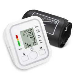 Monitor de Presión Arterial de Brazo, Monitor Digital Automático de Presión Arterial, Brazalete Ajustable, Pantalla Grande, Dispositivo de Monitoreo de Salud en el Hogar para Adultos