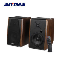 AIYIMA S700 -Altavoces para estantería, sistema de sonido HiFi inalámbrico con Bluetooth, altavoz de madera para estantería, Subwoofer de salida de Audio, 120W