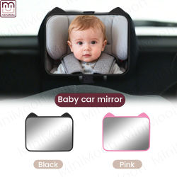Espejo Retrovisor Ajustable de Gran Angular para Asiento de Coche, Monitor de Seguridad con Soporte para Reposacabezas para Bebés y Niños Orientados Hacia Atrás