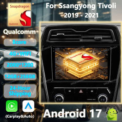 Radio para Auto Android 17 con Carplay para SsangYong Tivoli 2019 2020 2021, Reproductor Multimedia Qualcomm, Estéreo, Video, Navegación, 2DIN, Bluetooth