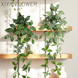 Planta Artificial Colgante XIYA FLOWER, Zebrina Peperomia Fittonia, Material PE, Decoración para Hogar y Jardín