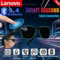 Gafas Inteligentes Lenovo 8K con Asistente de Voz IA, Bluetooth 5.4, Control Remoto Táctil, Grabación de Fotos, Traductor, Gafas de Sol Inalámbricas