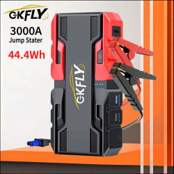 Arrancador de Coches GKFLY de 12V, 3000A/4000A, Cargador de Batería, Banco de Energía de Emergencia con Iluminación LED, Dispositivo de Arranque para Coche