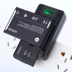 Cargador de batería móvil 2022, pantalla indicadora LCD Universal, puerto USB para cargadores de teléfono móvil, carga de batería, enchufe de Reino Unido y UE