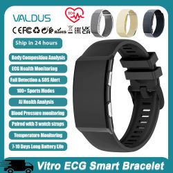 VALDUS 2026 nuevo VITRO sin pantalla pulsera inteligente ECG SOS ritmo cardíaco presión arterial deportes Fitness impermeable sin pantalla Smartwatch