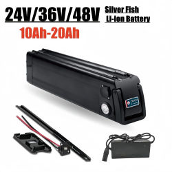 Batería recargable de iones de litio de 24V, 36V, 48V, 20Ah, Bms incorporado para Silverfish, Kit de Motor Bafang de 250W-1000W con cargador