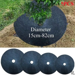Barrera de deshierbe con anillo de mulch de árbol no tejido, estera protectora, cubierta para plantas, antihierba, Control de malezas de tela de jardinería, 15cm-82cm