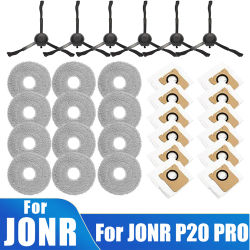Para accesorios de Robot aspirador JONR P20 PRO, cepillo lateral, paño de mopa, bolsa de polvo, repuestos de limpieza de microfibra eficiente, repuesto