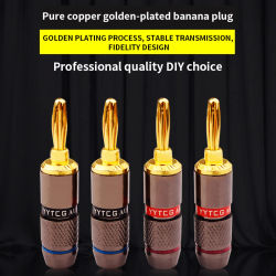 YYTCG 8 Uds. Conectores Banana chapados en oro sin soldadura conector de altavoz adaptador conector de cable de audio