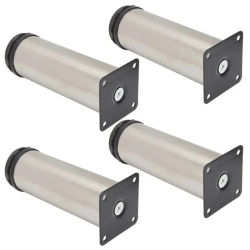 4 patas ajustables de acero inoxidable para muebles de 5-25 cm | Patas de Repuesto para Sofá, Cama, Mesa o Mueble, Fáciles de Instalar y Duraderas