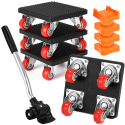 Juego de 4 piezas para mover muebles de alta resistencia, capacidad de carga de 500 kg, diseño antideslizante, 360° ° Dirección flexible, adecuada para mover armarios, camas y sofás.