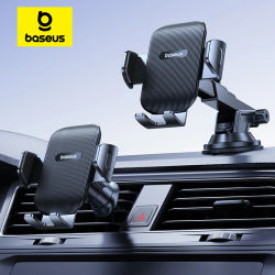 Baseus soporte para teléfono de coche con ventosa para salpicadero, parabrisas, soporte para teléfono móvil, abrazadera para iPhone Pro, Xiaomi, Huawei y Samsung