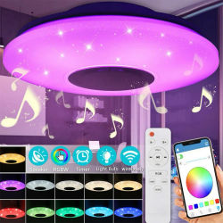 Luz de techo LED RGB regulable, lámpara moderna compatible con Bluetooth, 2800K-6500K, inteligente, para dormitorio y sala de estar