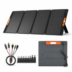 Panel Solar Plegable de 200W, Portátil, Impermeable, Monocristalino, Cargador Solar para Generador Solar, Vehículos Recreativos y Energía Fuera de la Red